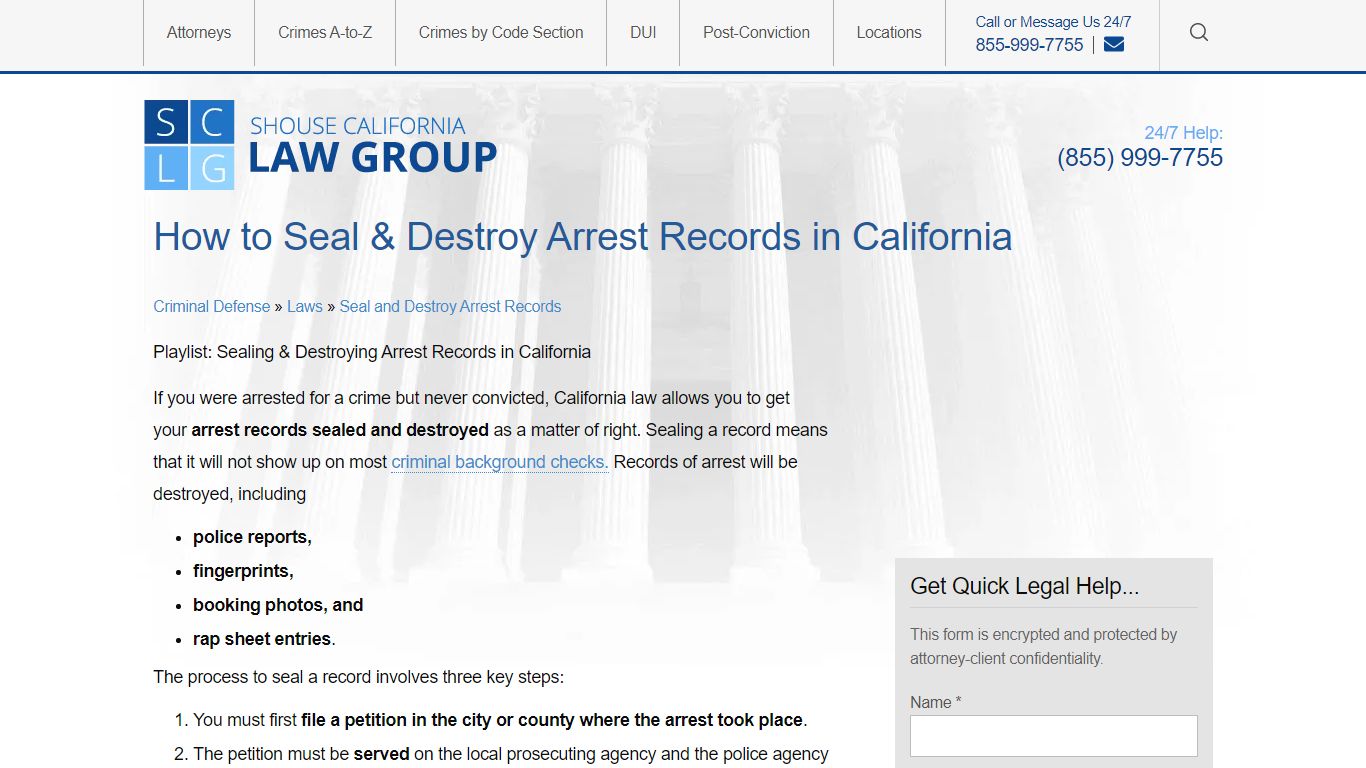 How to Seal & Destroy Arrest Records in California - Shouse Law Group